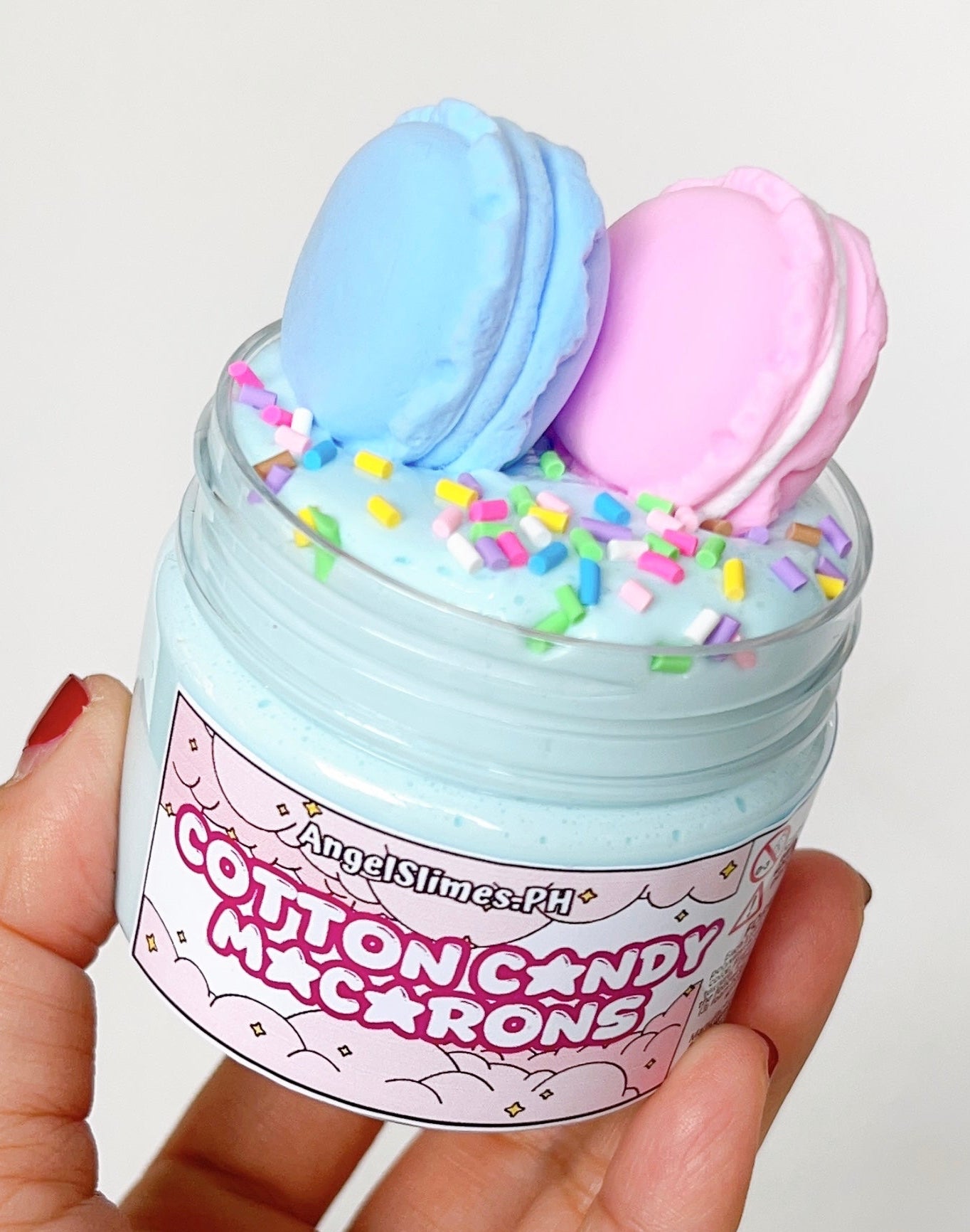 Cotton Candy Macarons Slime Toy