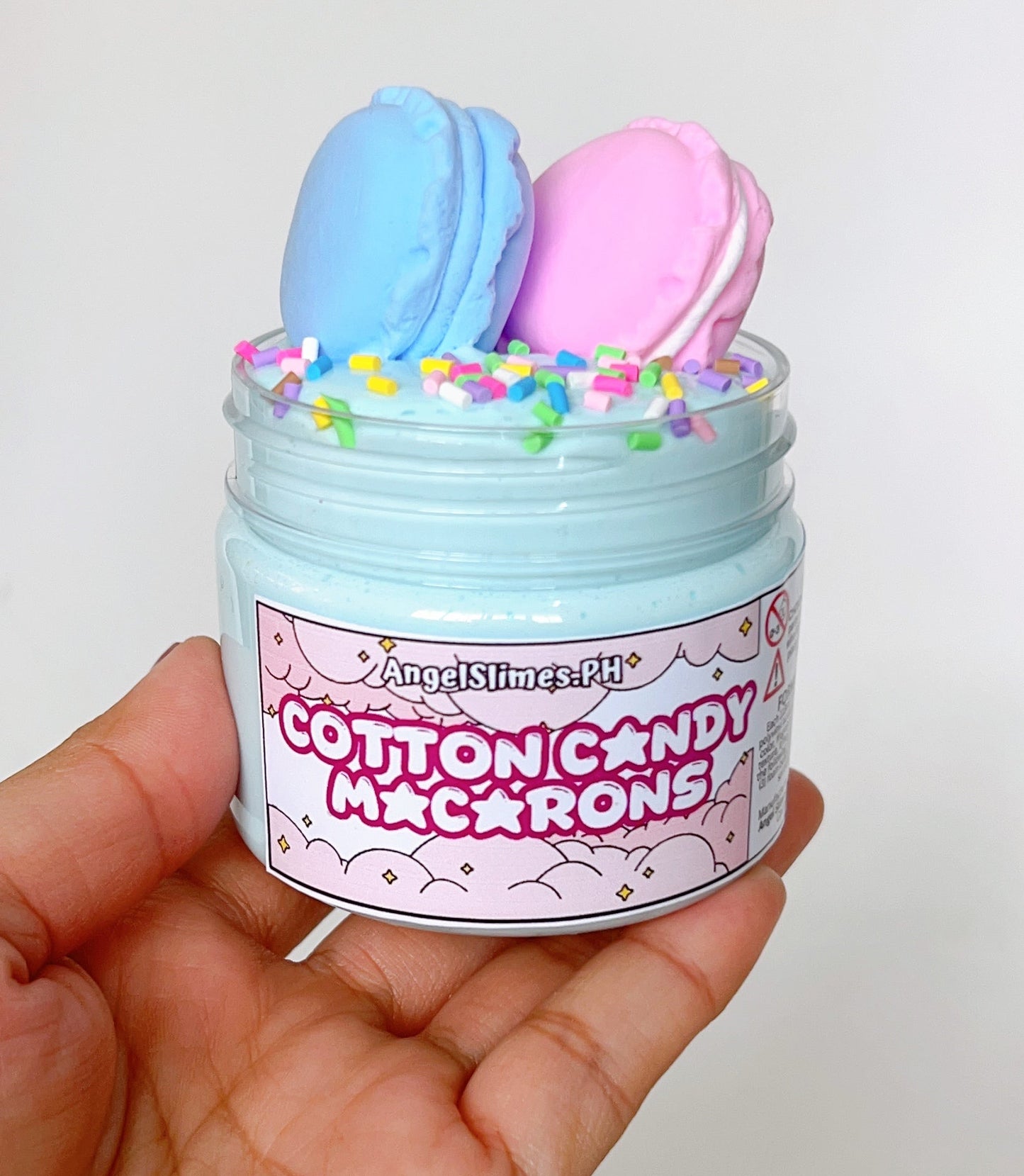 Cotton Candy Macarons Slime Toy
